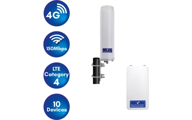 Falcon Rural 4G LTE Breitbandantenne inkl. mobilem Router 150 Mbit/s