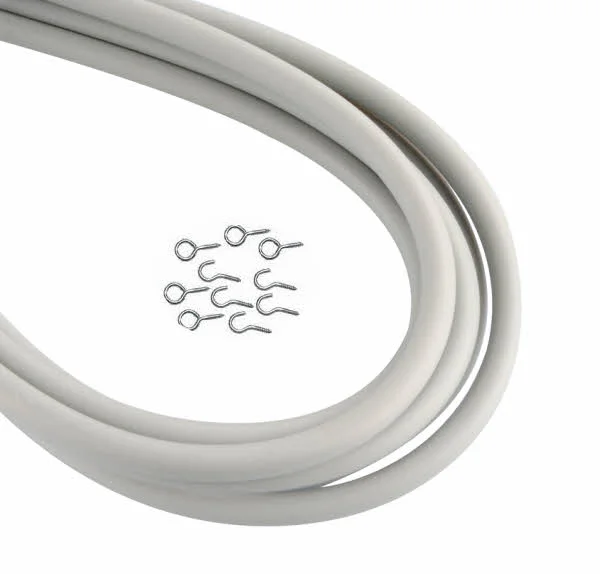 Fawo Spannfix Gardinenspirale grau mit 5 Haken und 5 Ösen, 5 m