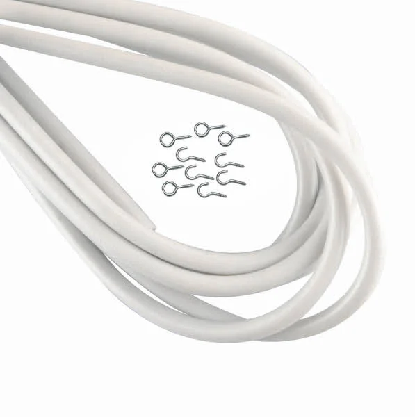 Fawo Spannfix Gardinenspirale hellgrau mit 10 Haken und 10 Ösen, 10 m