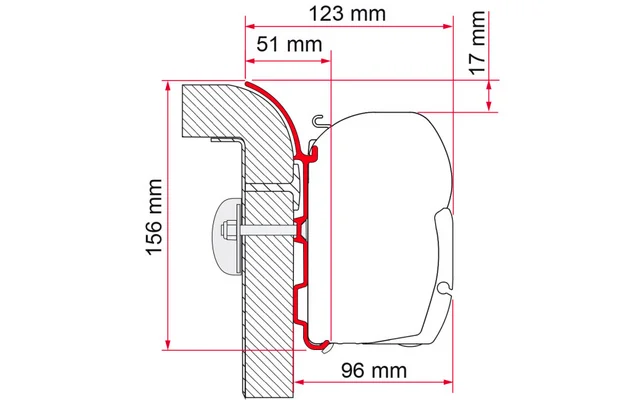 Fiamma Adapter Bürstner 400 Markisenadapter für Fiamma F45