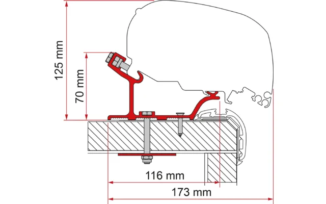Fiamma Adapter Carthago Malibu 340 Markisenadapter für Fiamma F80 / F65