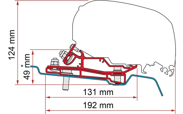 Fiamma Adapter Ford Transit L3 H3 für F80 Markisen