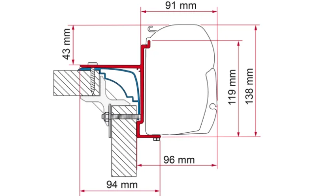 Fiamma Adapter Laika Ecovip Markisenadapter für Fiamma F45