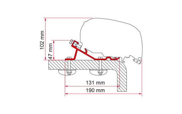 Fiamma Adapter Standard F65 Eagle 400 Markisenadapter für Fiamma F65 eagle