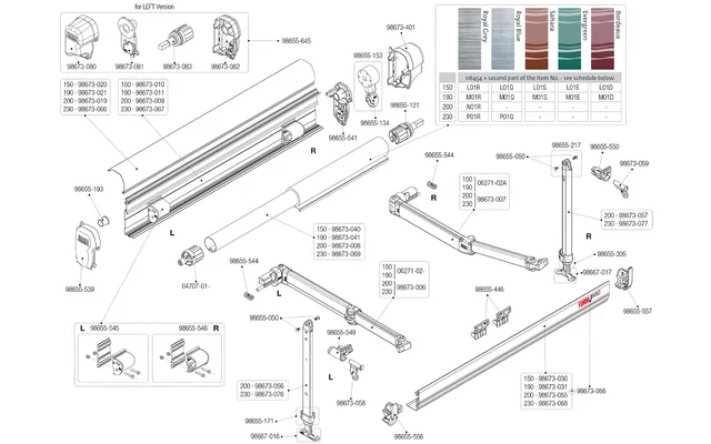 Fiamma Endkappe links für F45S Polar Fiamma Artikelnummer 98673-080