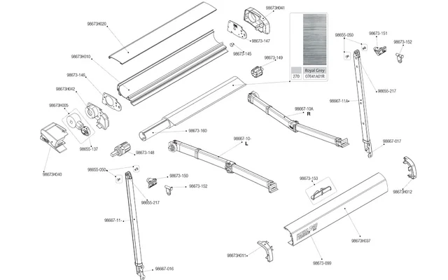 Fiamma Endkappe rechts für F40 van schwarz Fiamma Artikelnummer 98673H041