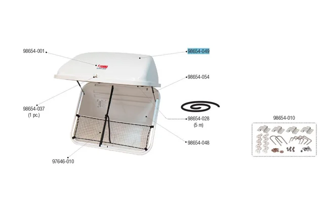 Fiamma Ersatzdeckel und Innenrahmen passend für Ultra Box 320 – Fiamma Ersatzteilnummer 98654-049