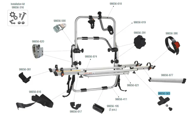 Fiamma Feststellschraube M5 schwarz passend für Carry Bike Backpack – Fiamma Ersatzteilnummer 98656-563
