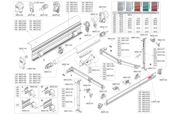 Fiamma Frontblende 230 für Fiamma F45S Titanium Fiamma Artikelnummer 98673T068