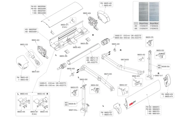 Fiamma Frontblende Walzenrutsche für F65 Fiamma Artikelnummer 98655-453