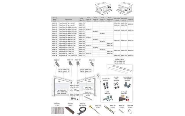 Fiamma Frontwand 200 cm für Markisenzelt Private Room F45 500 / 550 Large / XL – Fiamma Ersatzteilnummer 98655-945