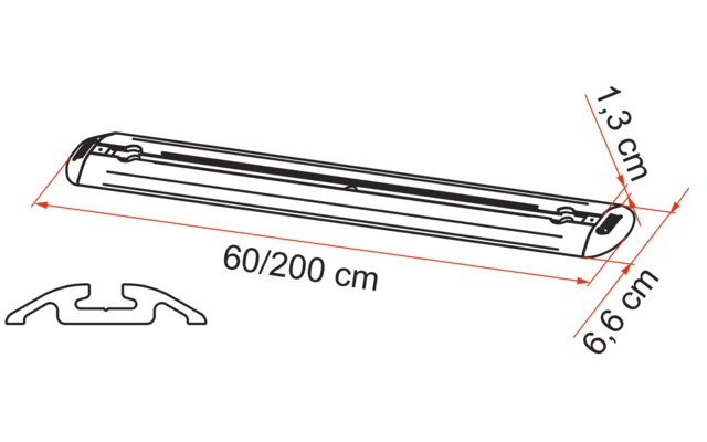 Fiamma Garage Bars Premium 200 Multifunktionsleisten 200 cm