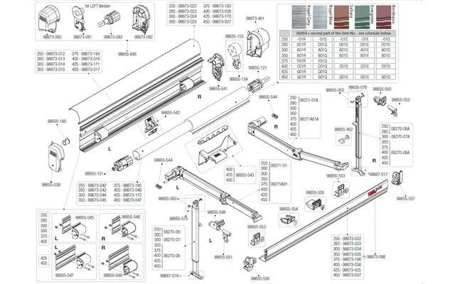 Fiamma Gehäusedeckel für Markise F45s / ZIP F45s 350 – Farbe Polar Weiß Fiamma Ersatzteilnummer 98673-025