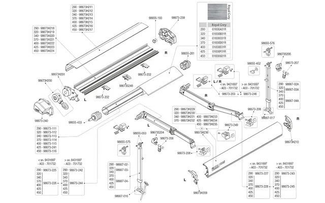 Fiamma Innere Halterung für Markise F80s 290-450 – Fiamma Ersatzteilnummer 98673-246