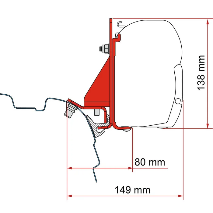 Fiamma Kit Combi Rail Bracket – Brandrup Markisenadapter F45