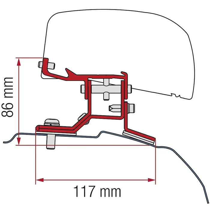 Fiamma Kit F40 Ford Custom L1 ab 2012 – Linkslenker