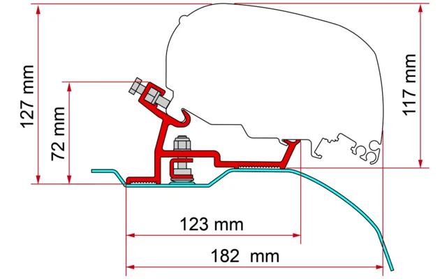 Fiamma Kit Fiat Ducato / Citroën Jumper / Peugeot Boxer – H2 L2/L3 ab 2006 Markisenadapter für Fiamma F80/F65 schwarz