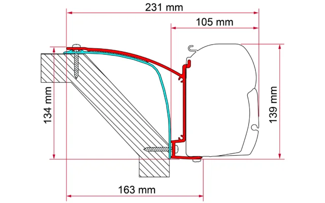 Fiamma Kit Laika Ecovip 07 Markisenadapter für Fiamma F45