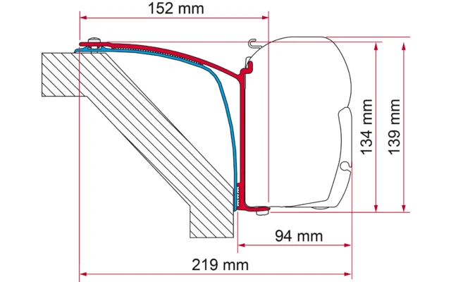 Fiamma Kit Laika Rexosline Ecovip 07 Kreos 09 Markisenadapter für Fiamma F45