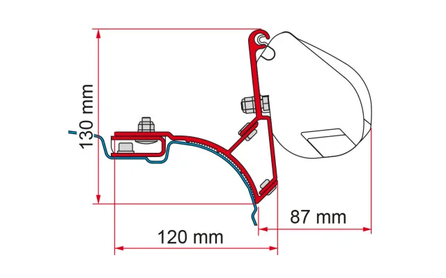 Fiamma Kit VW T5/T6 Multivan Transporter RHD Markisenadapter für Fiamma F35