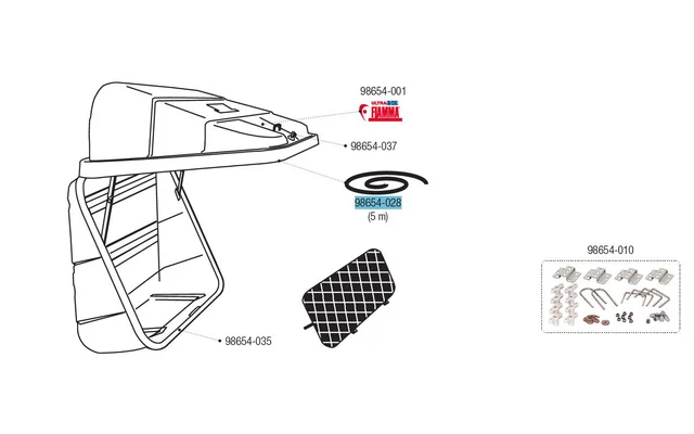 Fiamma Klebedichtung für Heckbox Ultra-Box 1 / 2 / 3 / 180 / 320 / 360 / 500 / Sport Pro – Fiamma Ersatzteilnummer 98654-028