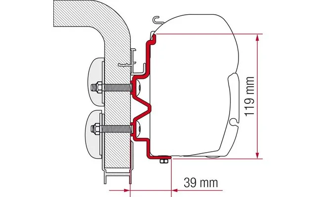 Fiamma Markisenadapter Hymercamp Wandmontage