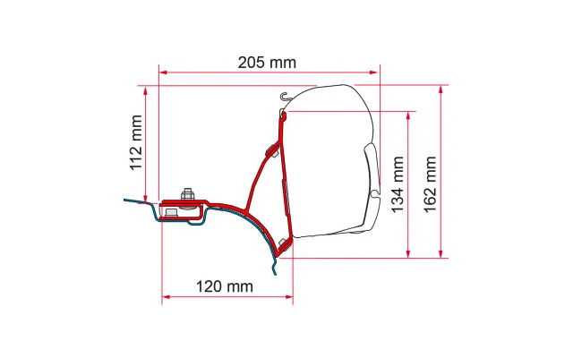 Fiamma Markisenadapter Kit VW T5/T6 Transporter Multivan Rechtslenker für Fiamma F45