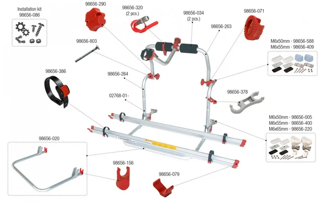 Fiamma Montagesatz für Carry Bike CL Fiamma Artikelnummer 98656-086