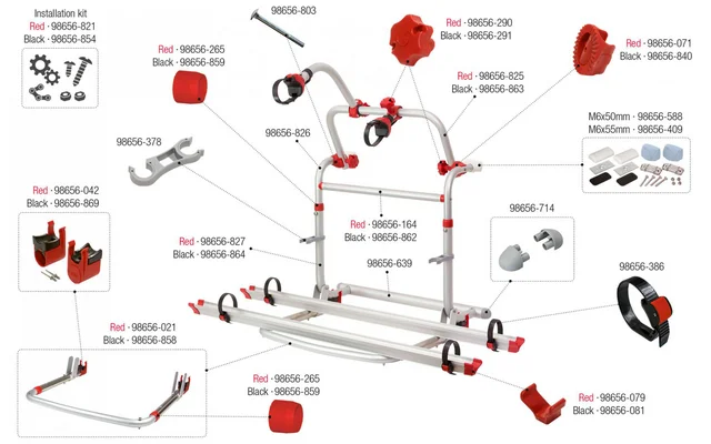 Fiamma Montagesatz für Carry Bike Pro M Black Fiamma Artikelnummer 98656-854