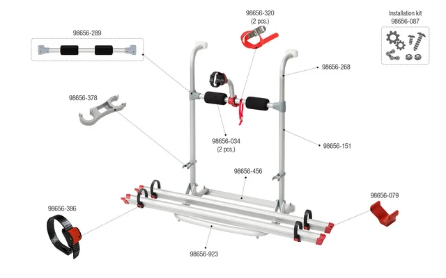 Fiamma Montagesatz für Carry Bike UL Fiamma Artikelnummer 98656-087