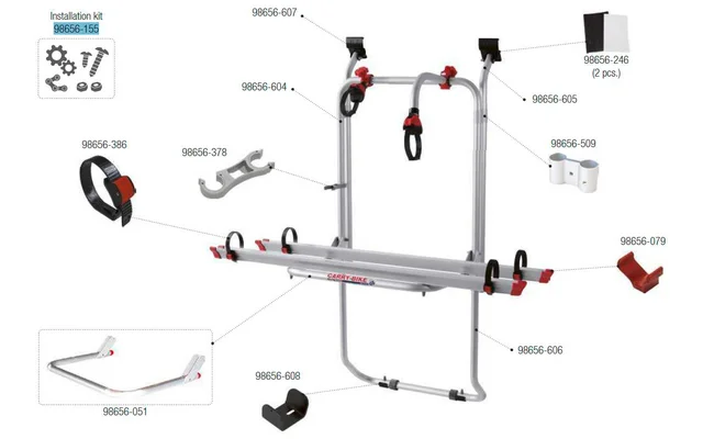 Fiamma Montagesatz passend für Carry Bike Ford Transit – Fiamma Ersatzteilnummer 98656-155