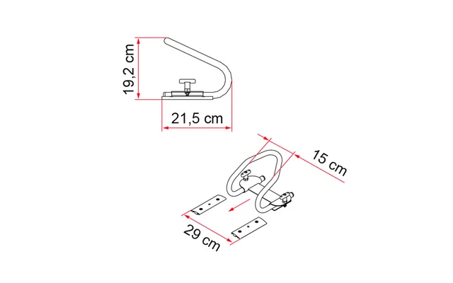 Fiamma Moto Wheel Chock Rear Reifenblockiersystem für Hinterreifen