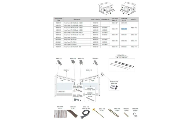 Fiamma Seitenwand links für Markise Privacy Room 320-400 F65 Ducato – Fiamma Ersatzteilnummer 98655-839