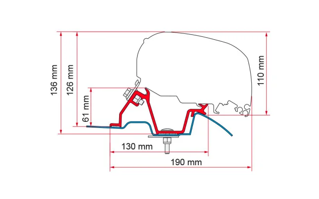 Fiamma Standard F65 Eagle 400 Markisenhalterung