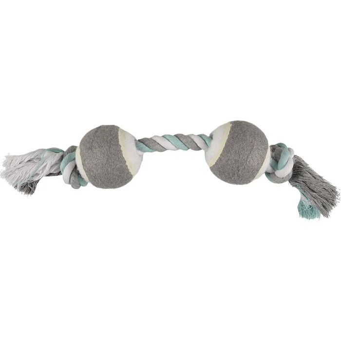 Flamingo Hunde-Spielseil JIM Duo mit 2 Tennisbällen