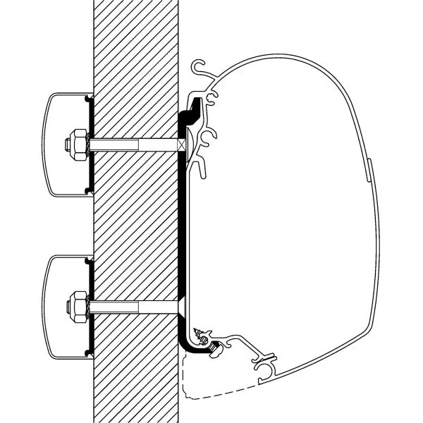 Flat-Adapter für Omnistor- Markisen Serie 5 und 8, Länge 5,00m
