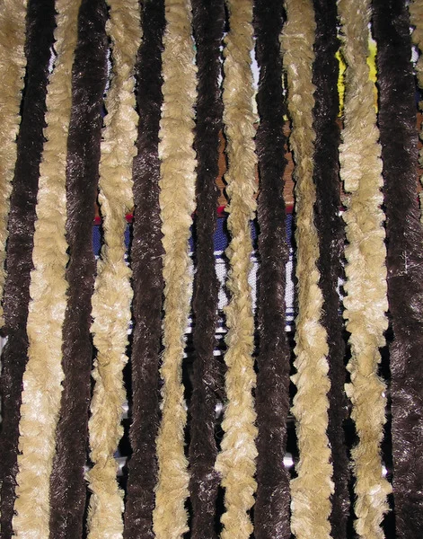 Flauschvorhang 56×185 braun/beige für Caravantüren