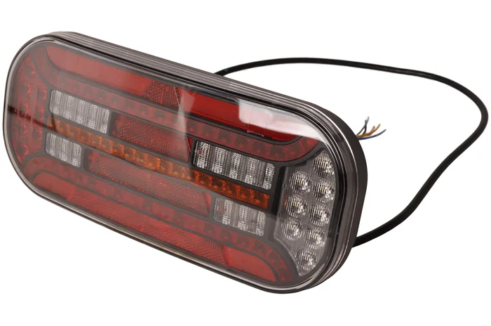 Fristom FT-610 Rückleuchte links – LED 302x130x51 mm – mit dynamischer Anzeige – 100 cm loser Kabelanschluss