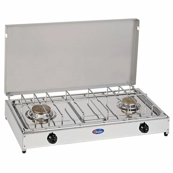 Gaskocher aus Edelstahl – Modell: 2-flammig PARKER
