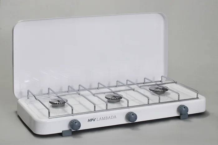 Gaskocher Lambada mit Zündsicherung 3-flammig – Weiß – 50 mbar