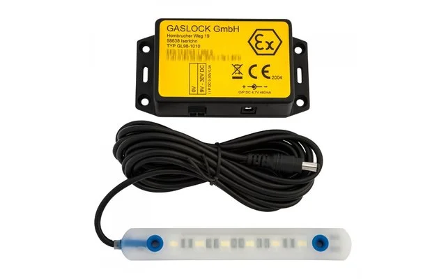 Gaslock Gaslight LED Leuchte inkl. explosionsgeschütztem Netzteil für Gaskasten 12 / 24 V