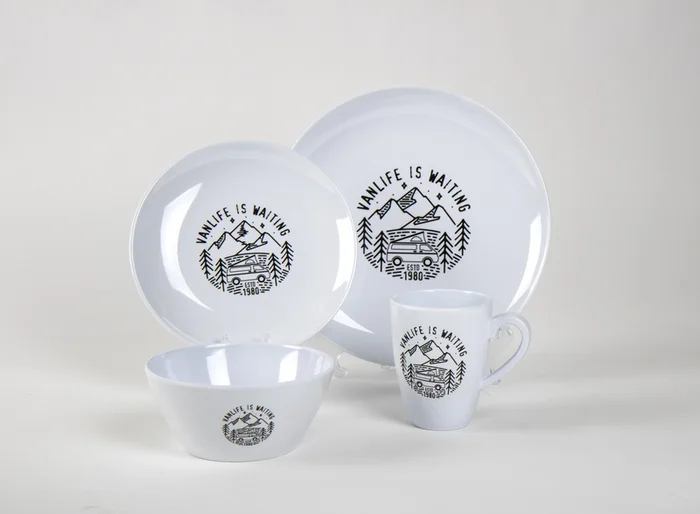 Geschirrset Vanlife – 16-teilig – Für 4 Personen