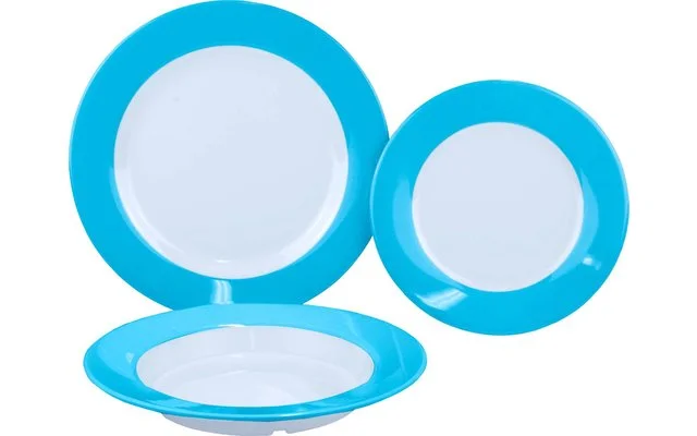 Gimex Melamin Teller-Set Rainbow Blau 3-tlg.