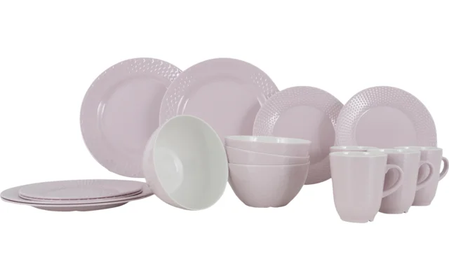 Gimex Royal Line Geschirr Pastel pink 16 teilig