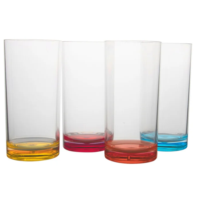 Gimex Trinkglas Longdrink 500 ml, 4er-Set, bunt