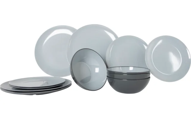 Gimex Vivid Line Geschirr grau 12 teilig