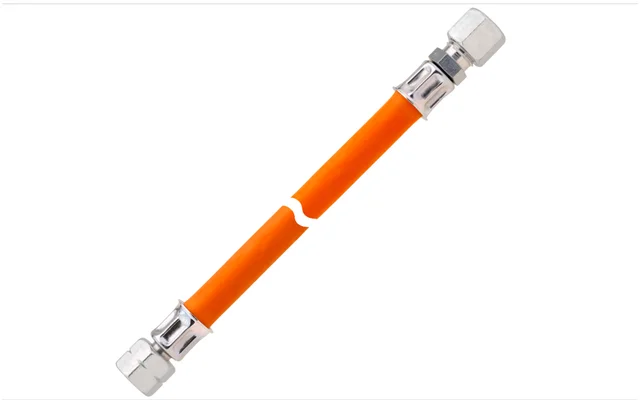 GOK Mitteldruckschlauchleitung Gas Überwurfmutter G 1/4 LH auf RV8 Kunststoff