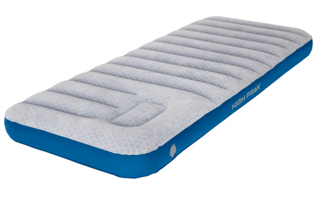 High Peak Air bed Cross Beam Extra Long Luftbett mit integrierter Pumpe hellgrau/blau