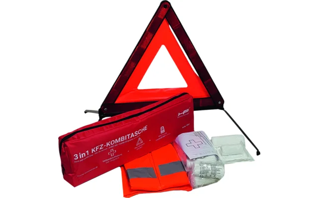 HP Autozubehör KFZ Kombitasche inklusive Mund- und Nasenschutz 3 teilig Rot