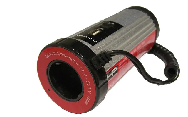 HP Spannungswandler mit USB-Anschluss 12 V auf 230V